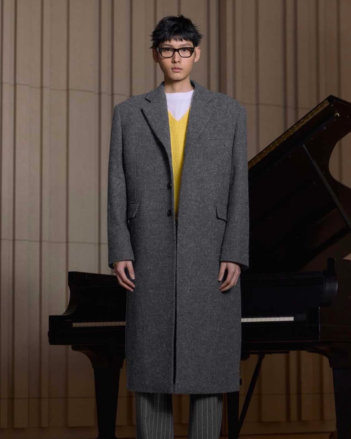 STU 에스티유 백 버튼 싱글 코트 그레이 L 상품이미지1