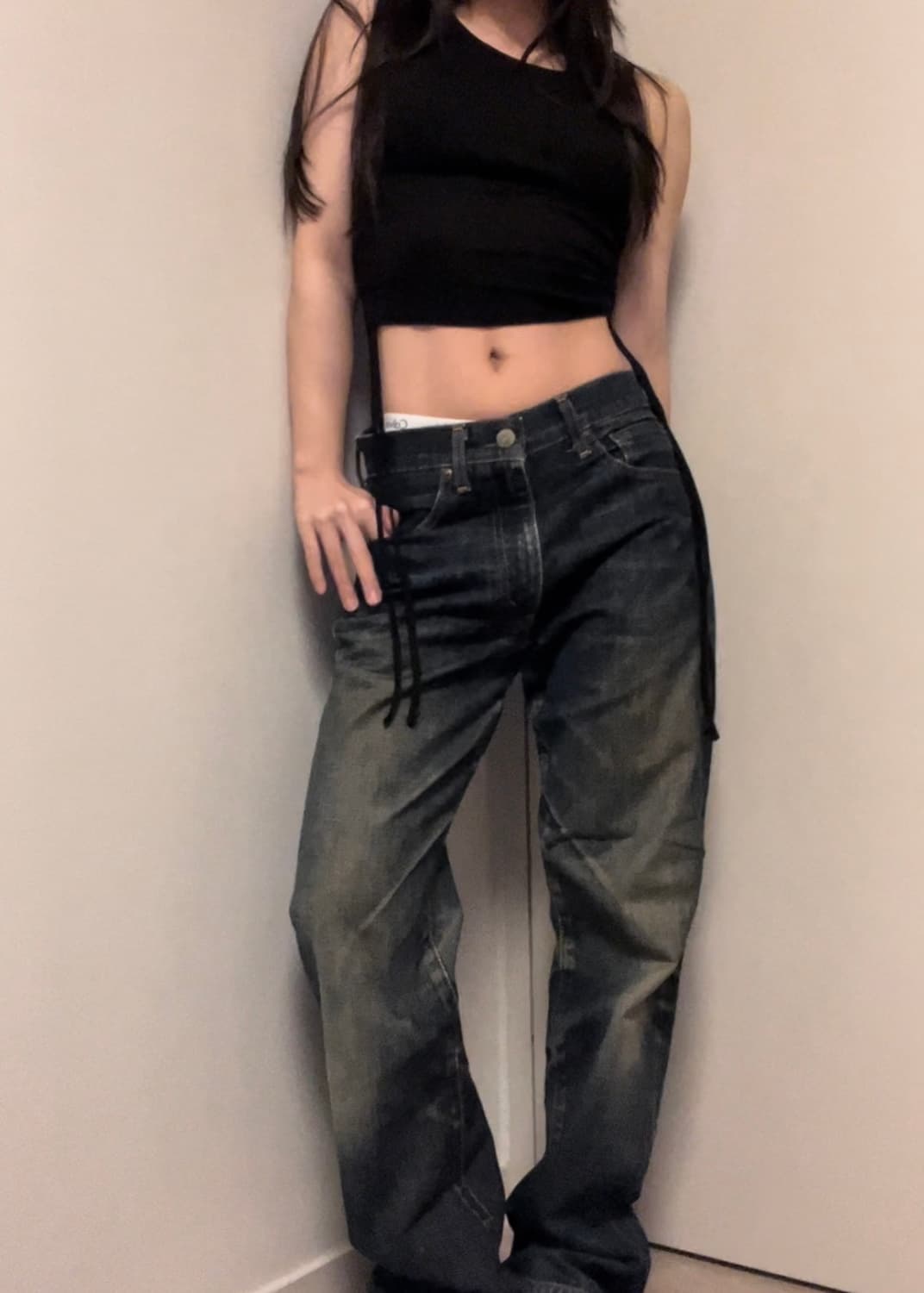 shirring point black sleeveless 상품이미지5