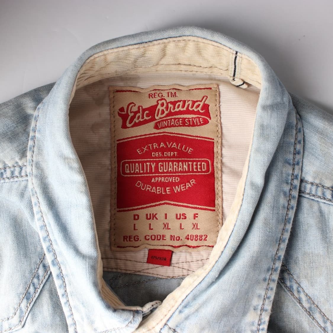 EDC BRAND 연청 워싱 데님 셔츠 상품이미지5