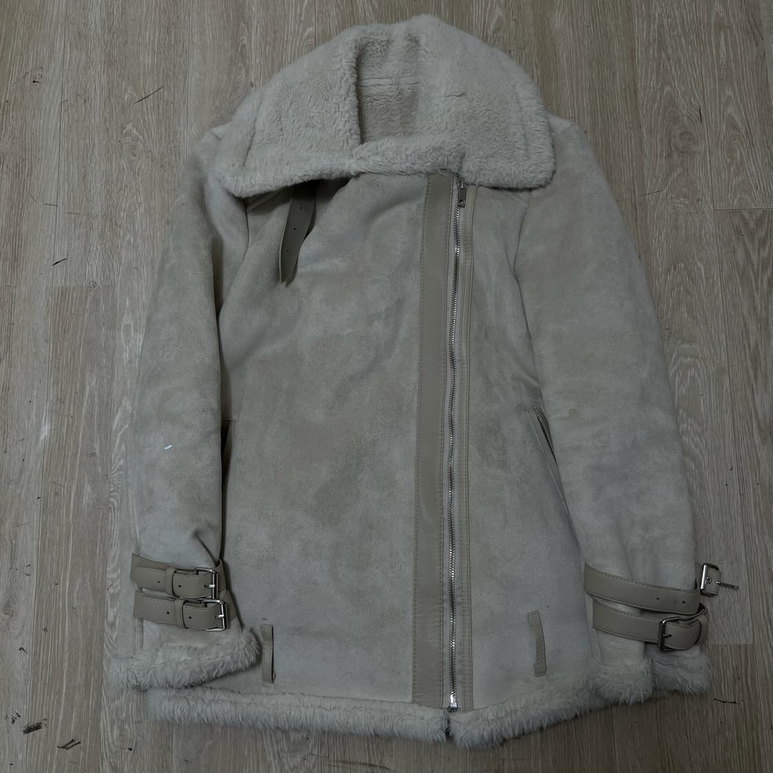 PLUS SQ 여성 스웨이드 양털 무스탕 자켓 FREE  상품이미지1