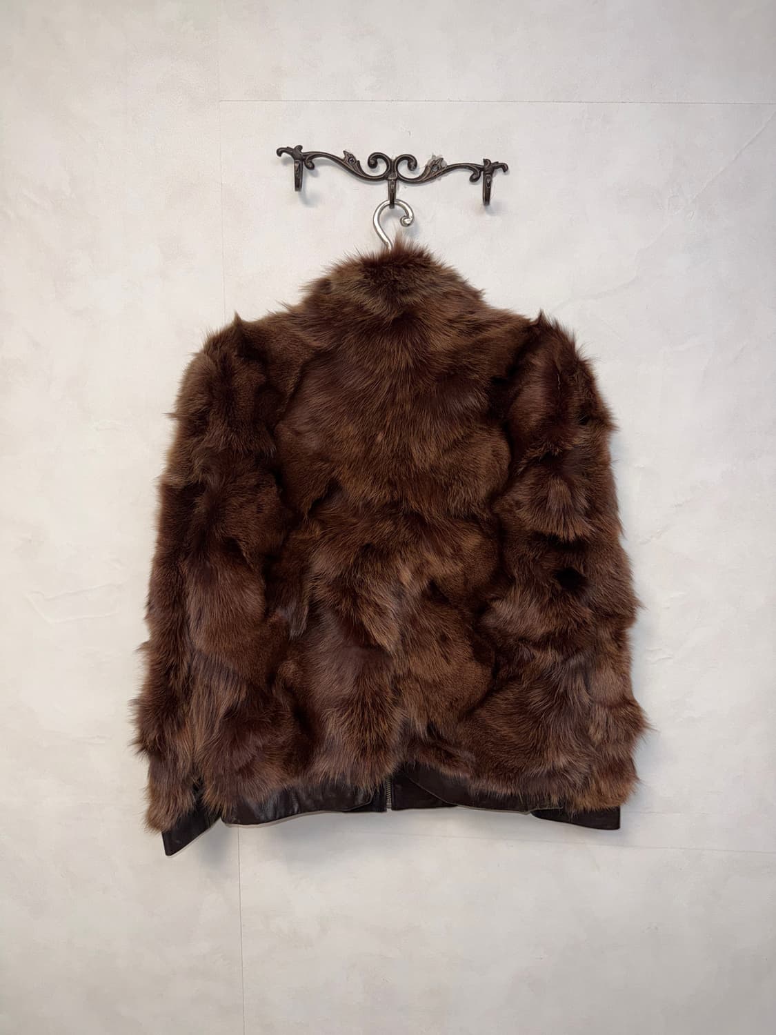Brown lamb skin fox fur jacket  상품이미지3