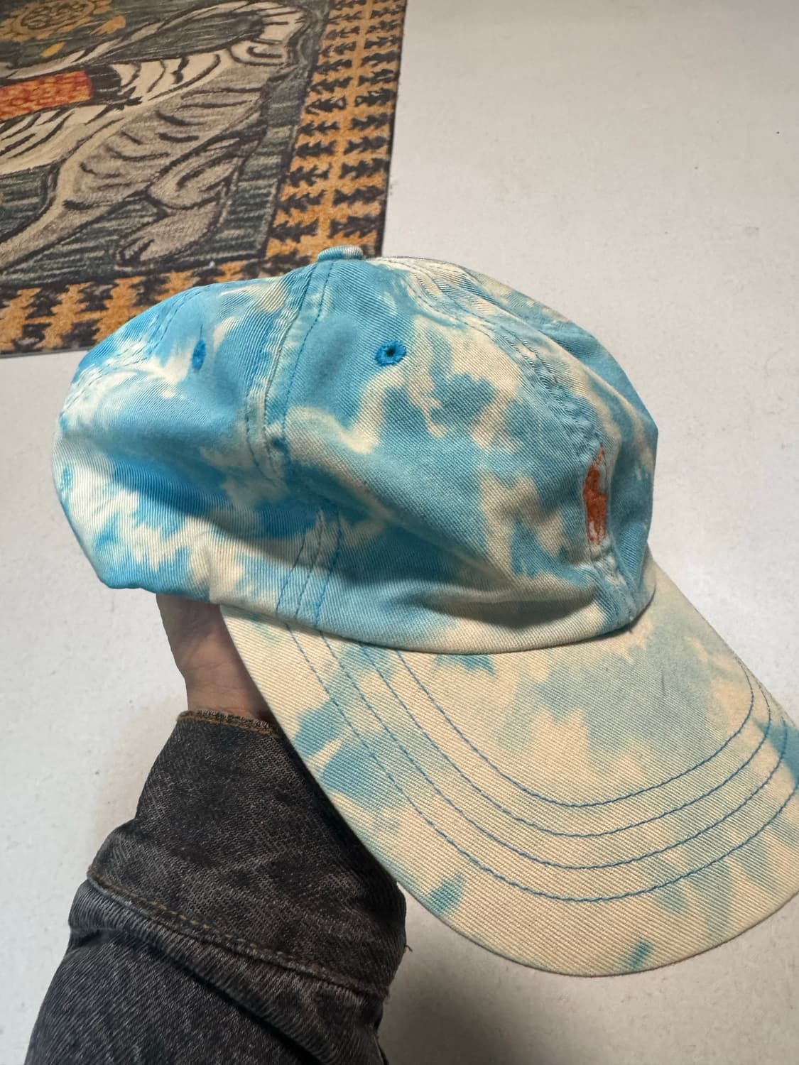 90s 폴로 랄프로렌 나염 레더 빈티지 볼캡 모자 스냅백 트러커캡 상품이미지2