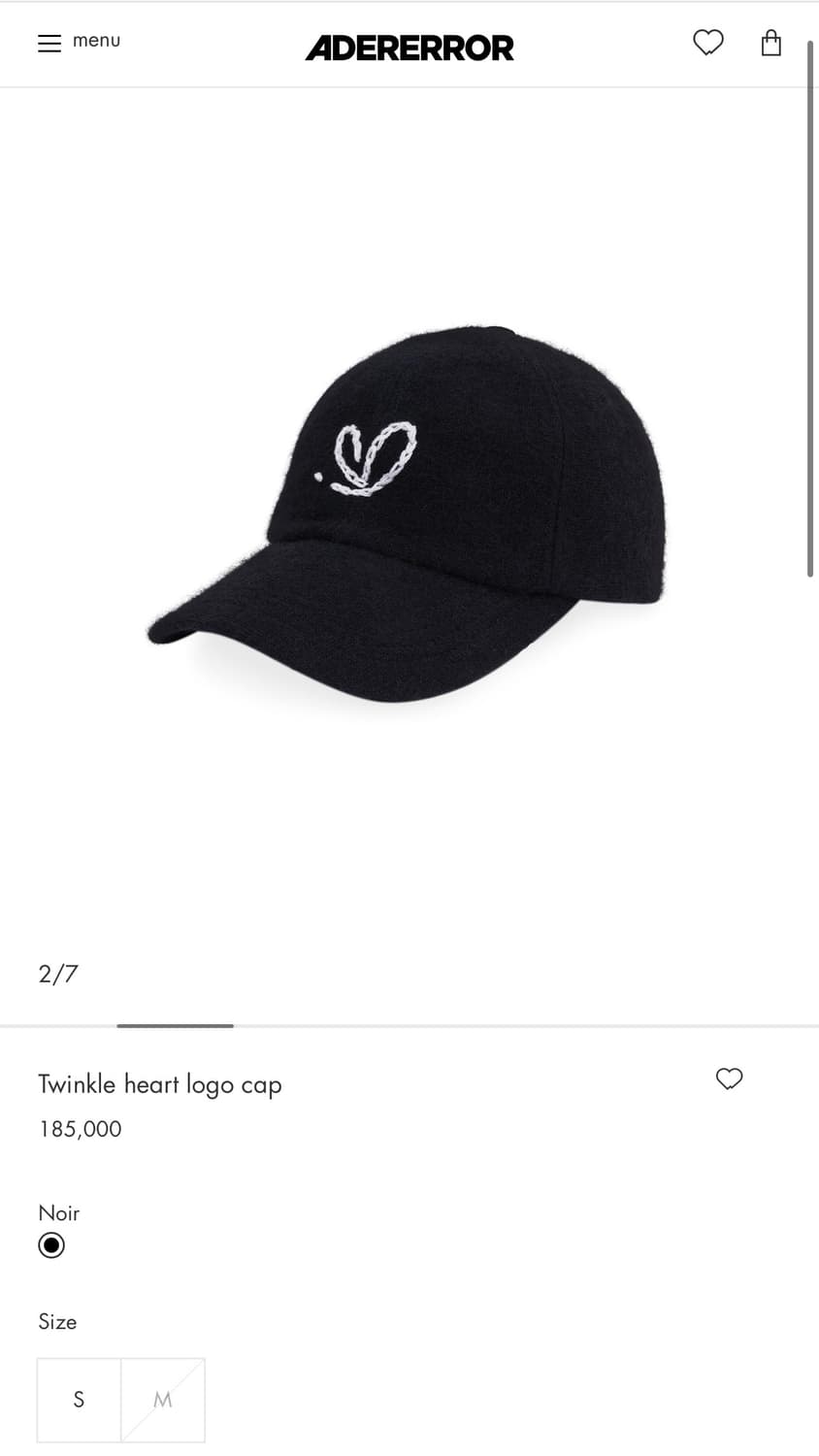 [아더에러] Twinkle heart logo cap 상품이미지1