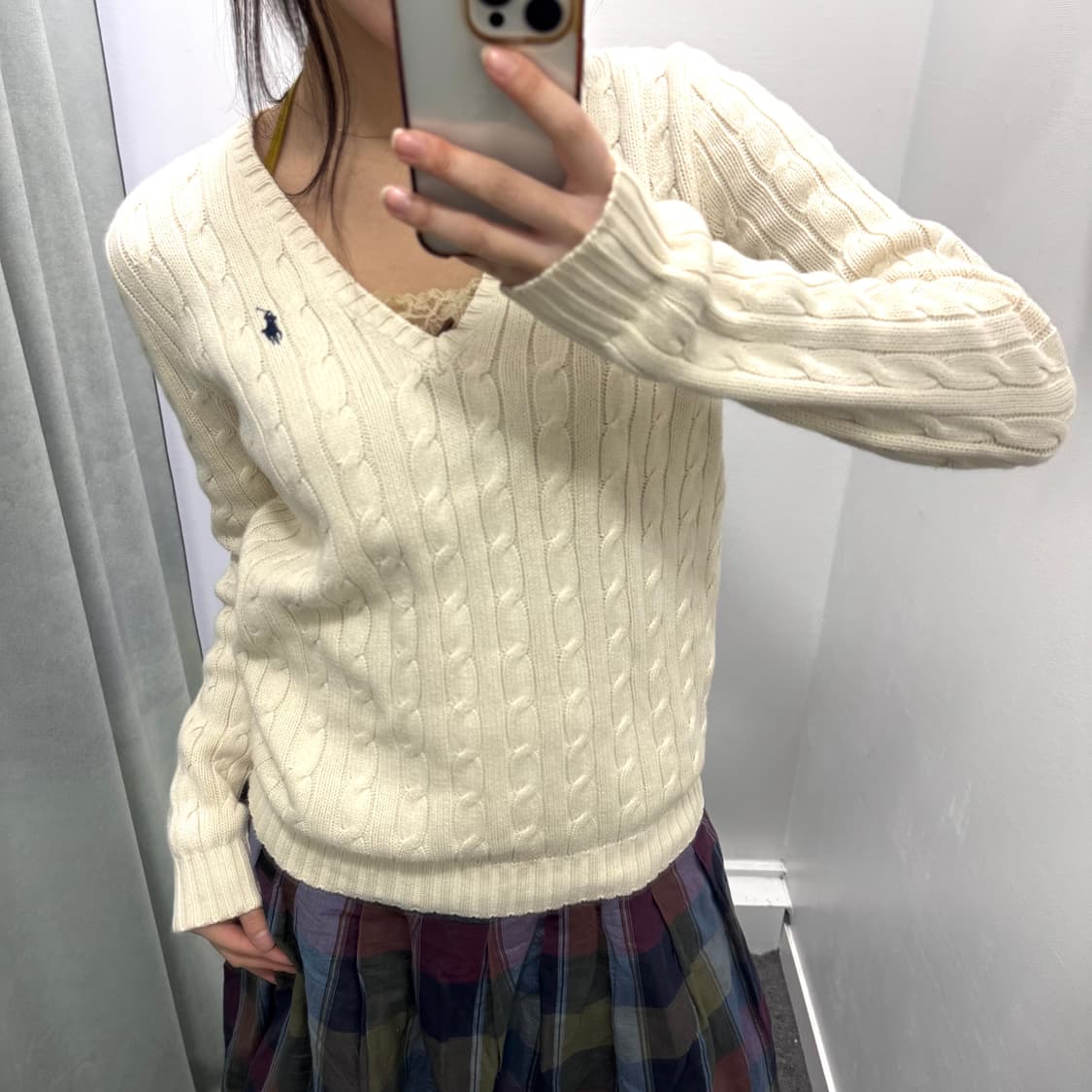 폴로 스포츠 아이보리 꽈베기 니트 상품이미지2