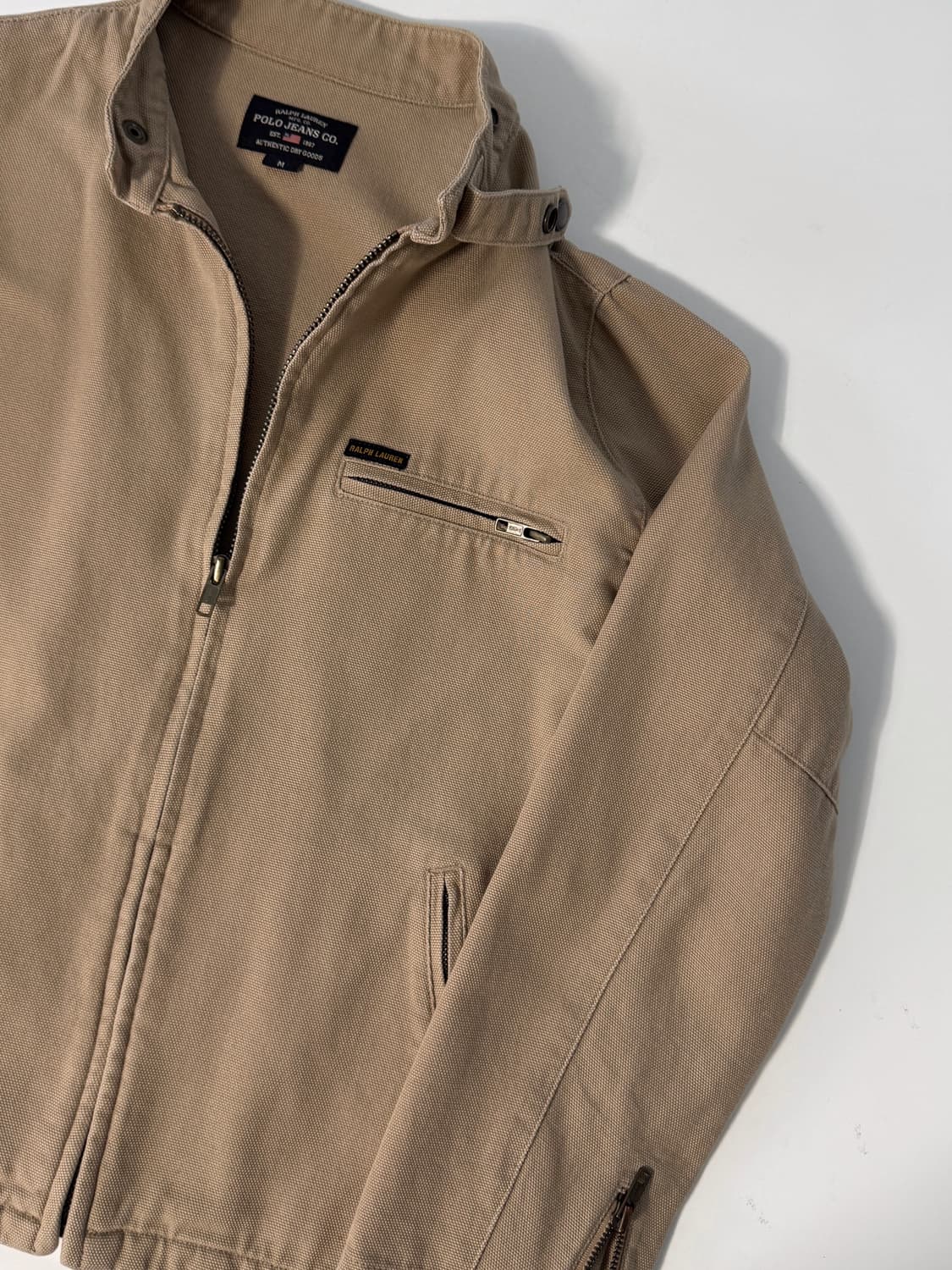 폴로 진스 캔버스 코튼 베이지 바이커 자켓   상품이미지5