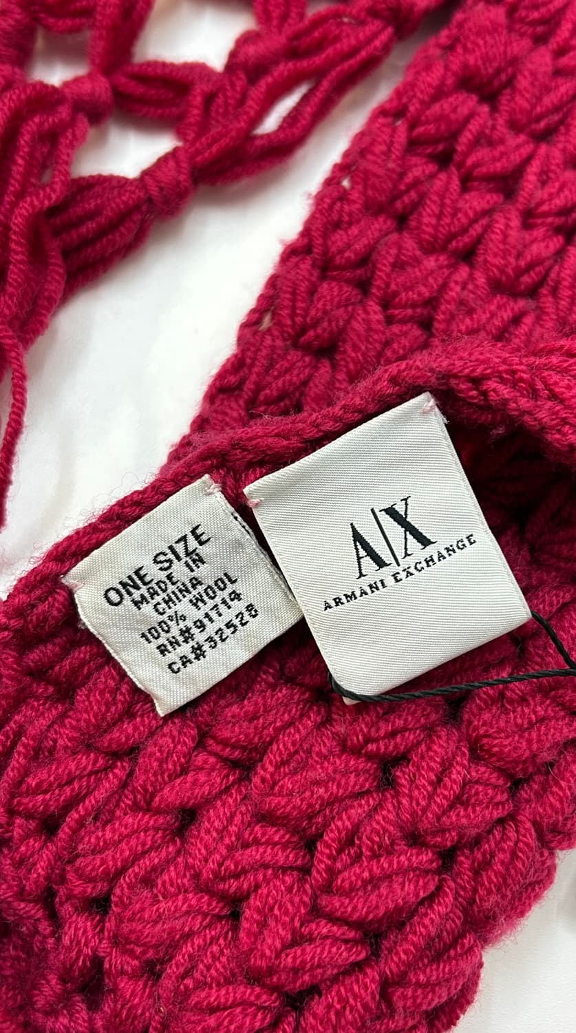 Armani Exchange 아르마니 익스체인지 핫핑크 컬러 니트 스카프 상품이미지4