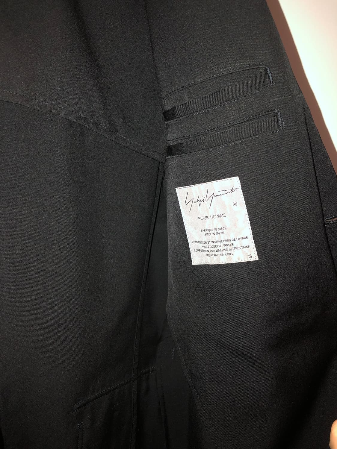 요지야마모토 뿌르옴므 17ss 테일러드 비대칭 재킷 상품이미지2