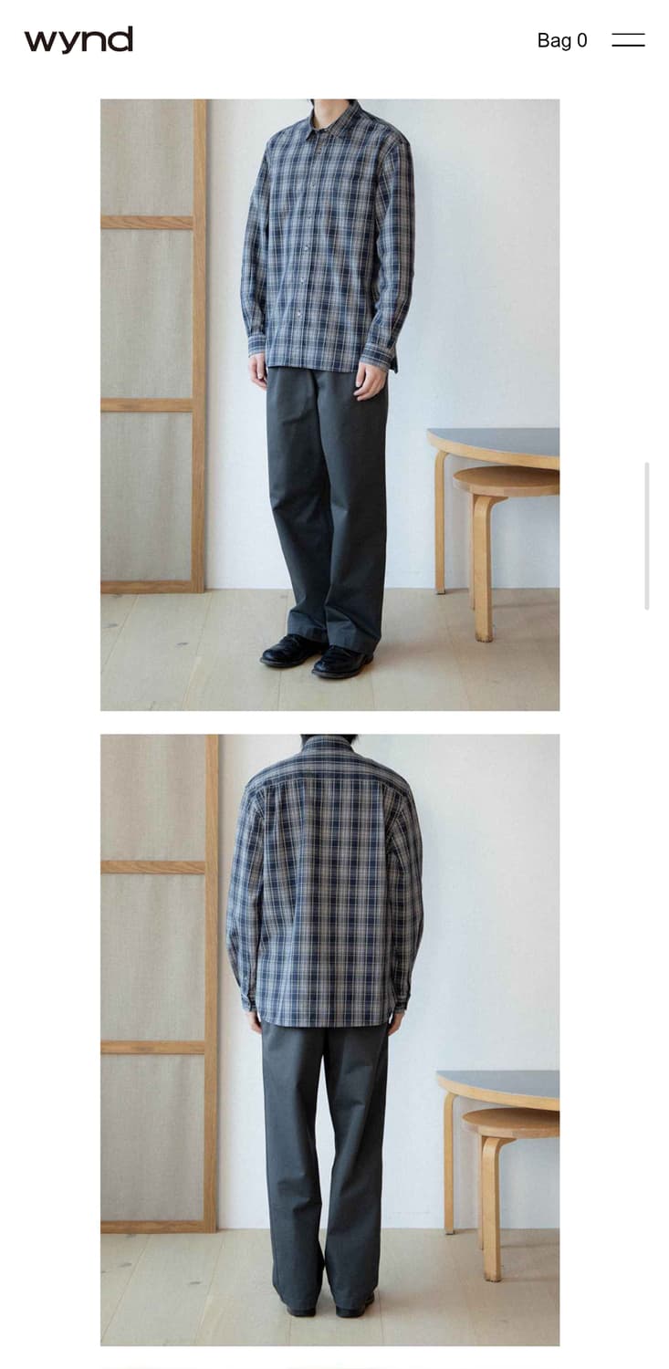 [1] 우드비 x wynd 릴렉스드 체크 셔츠 네이비 / 와인드 상품이미지5
