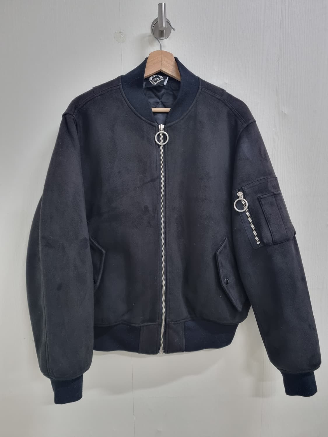 TRYTOTALK 블랙 스웨이드 MA-1자켓 XXL 상품이미지1