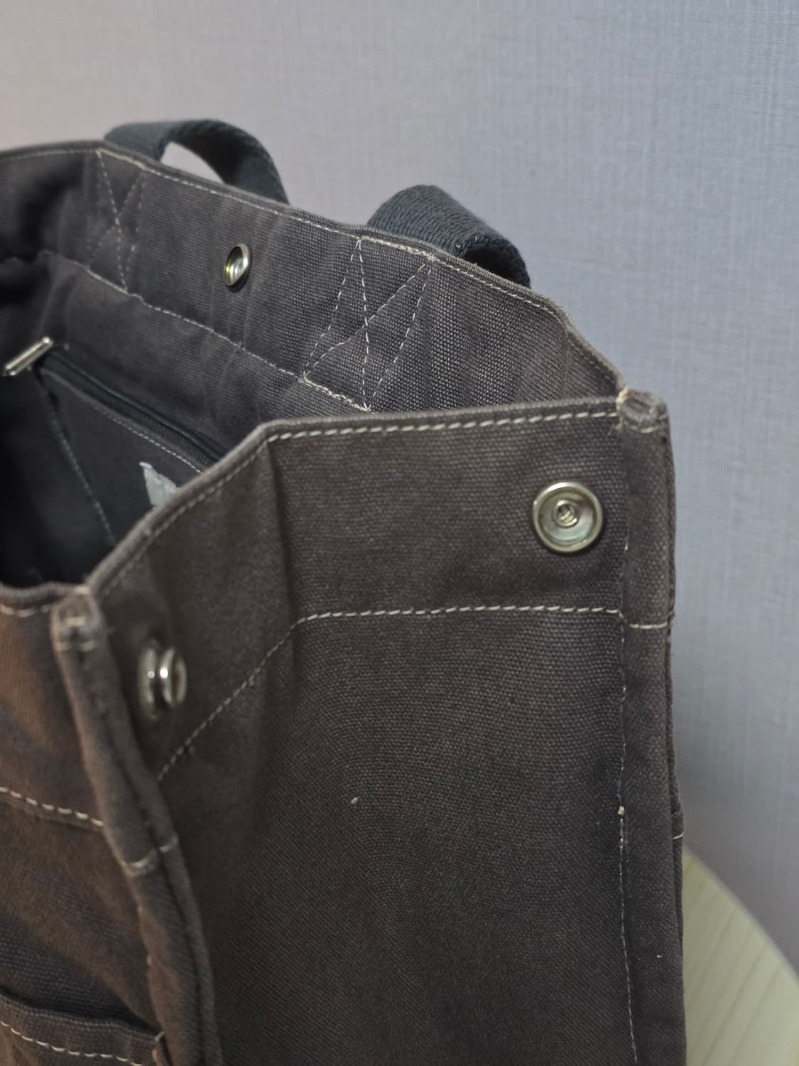 Courreges 꾸레쥬 챠콜 패브릭 캔버스 토트백 상품이미지5