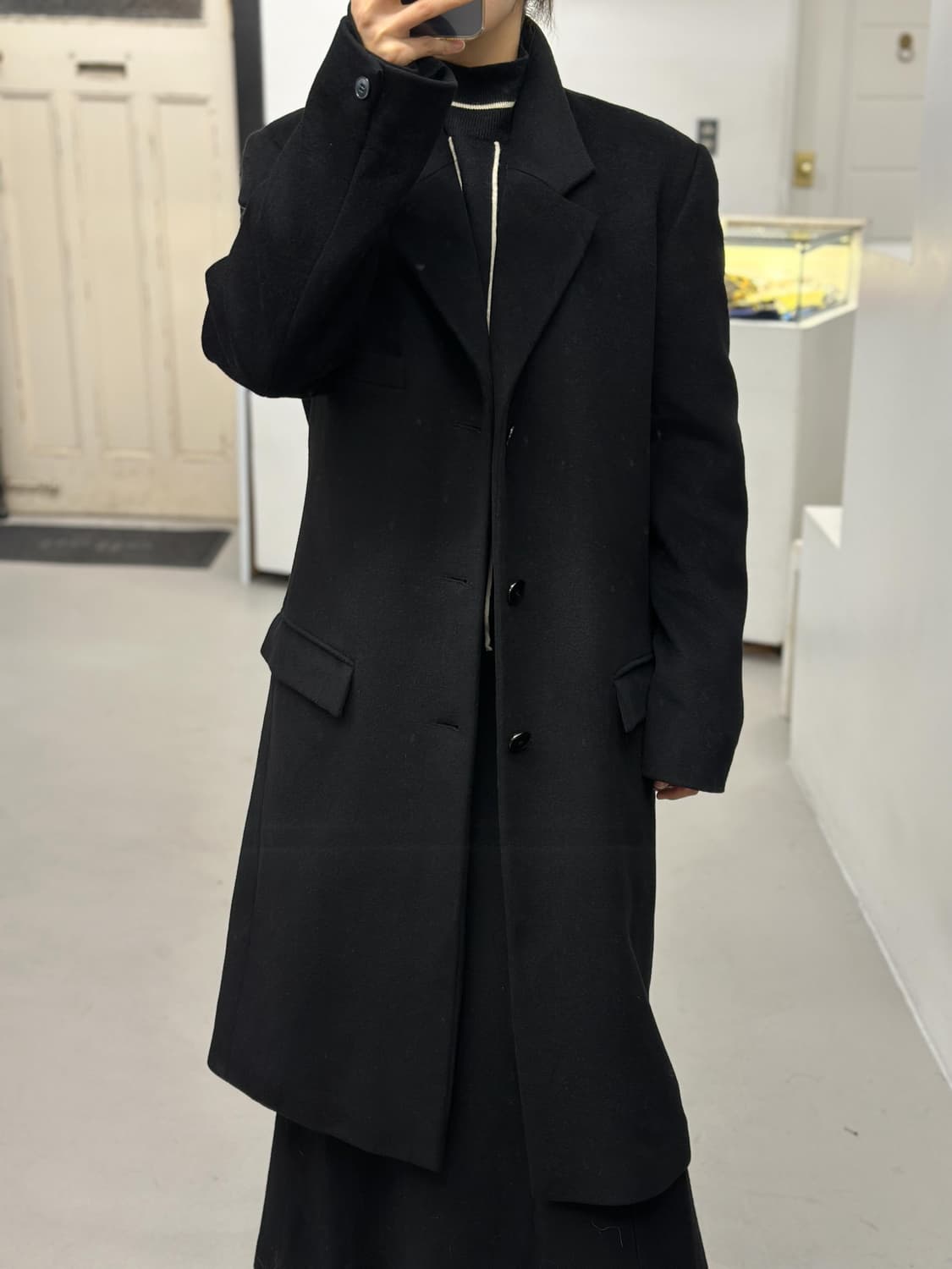 아네스베 앙고라 블랙 코트 상품이미지1