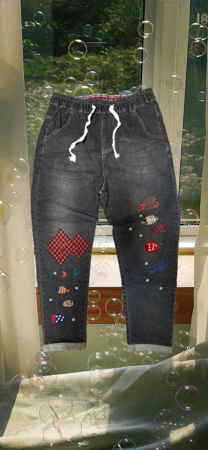 모리걸 히피 패치워크 자수 데님바지 상품이미지1