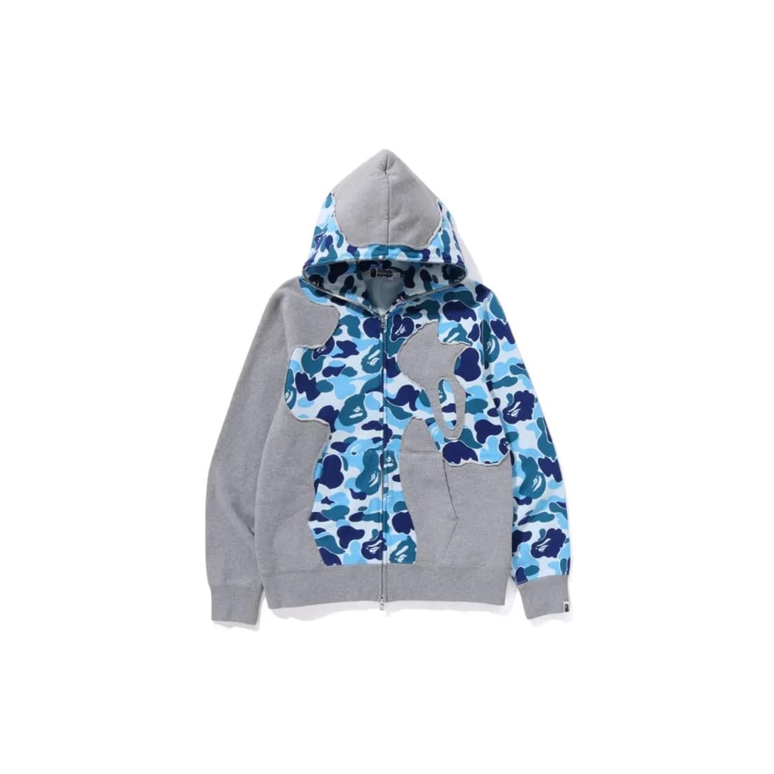 Bape abc 카모 패치워크 풀 후드집업 블루 상품이미지1