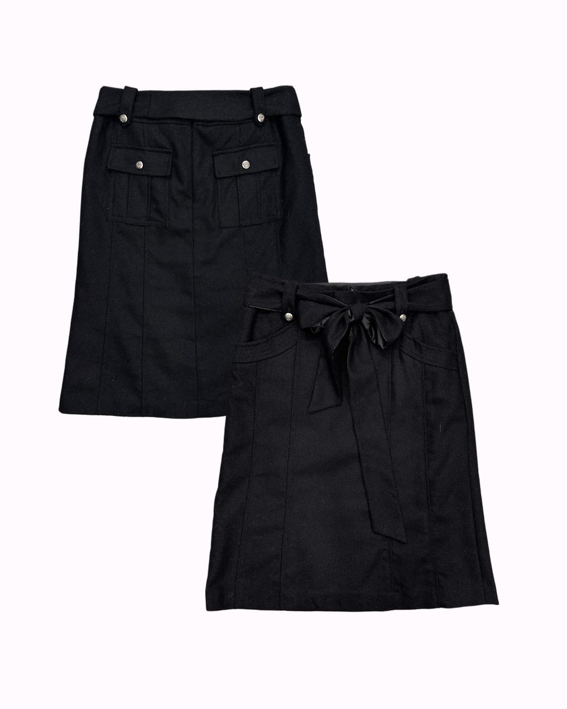 belted ribbon wool skirt 상품이미지1