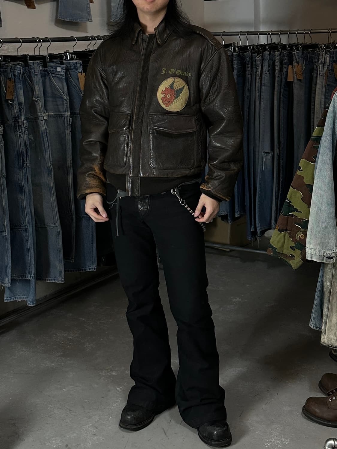 90's OG 빈티지 아비렉스 A2 봄버 자켓 빈티지 레더 자켓 상품이미지2