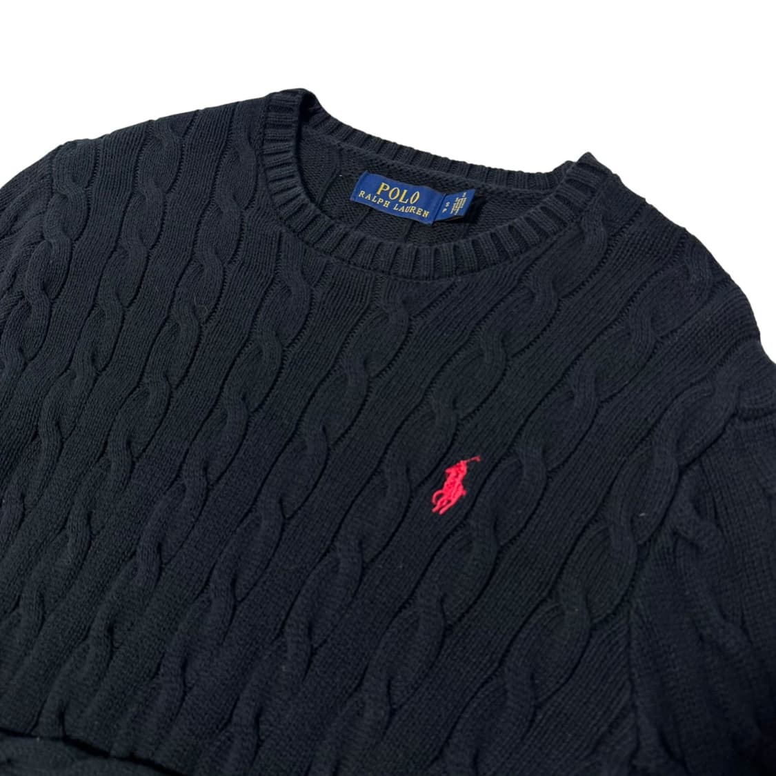 신형 폴로 랄프로렌 블랙 꽈배기 면니트 상품이미지2
