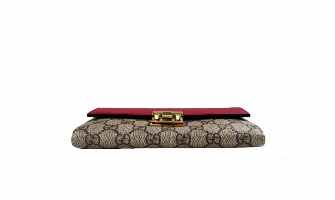 구찌 여성 GG 슈프림 패들락 체인 장지갑 레드 금장 상품이미지2