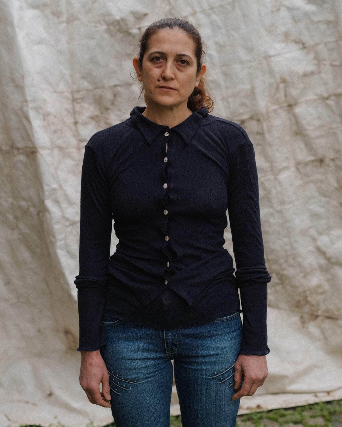 [XS,S,M,L]베이스레인지 25fw Cosme 가디건/네이비 상품이미지4