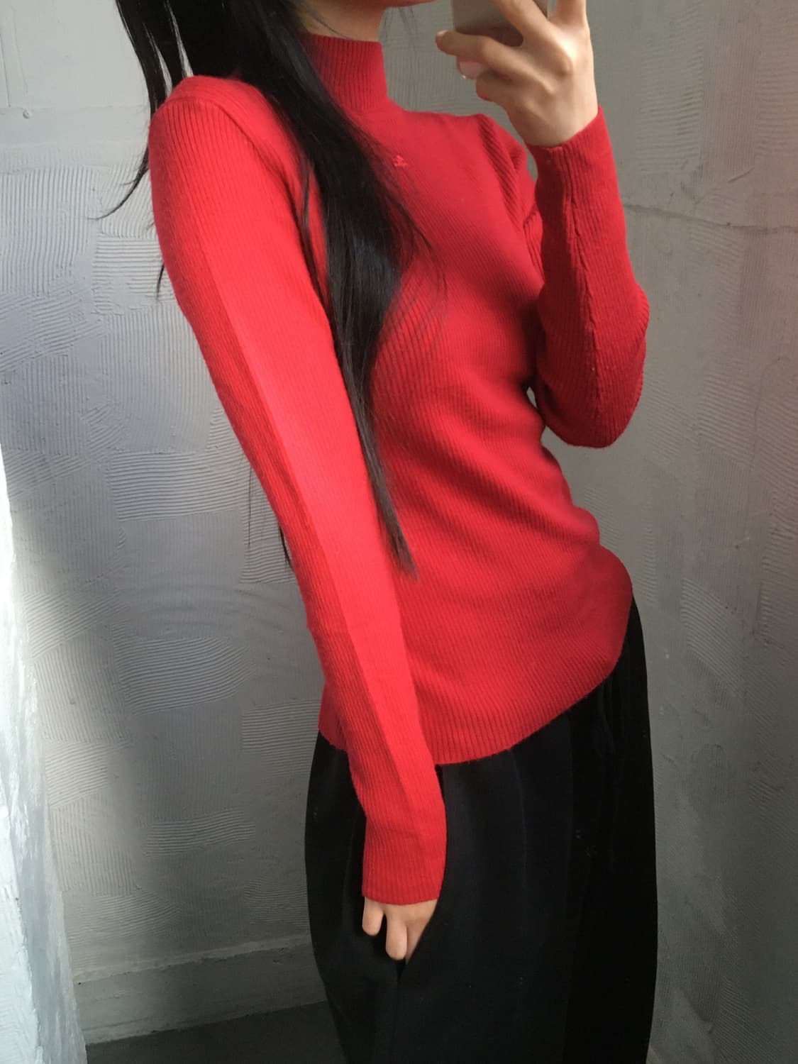 Courrèges 꾸레쥬 레드 터틀넥 니트 상품이미지4