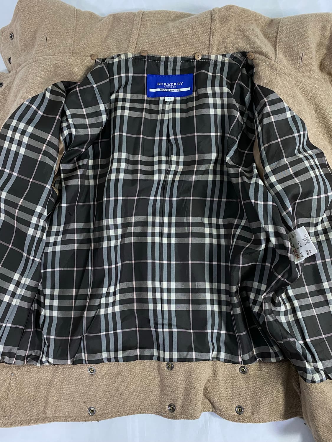 버버리 블루라벨 울 후디드 숏 코트 38 상품이미지8