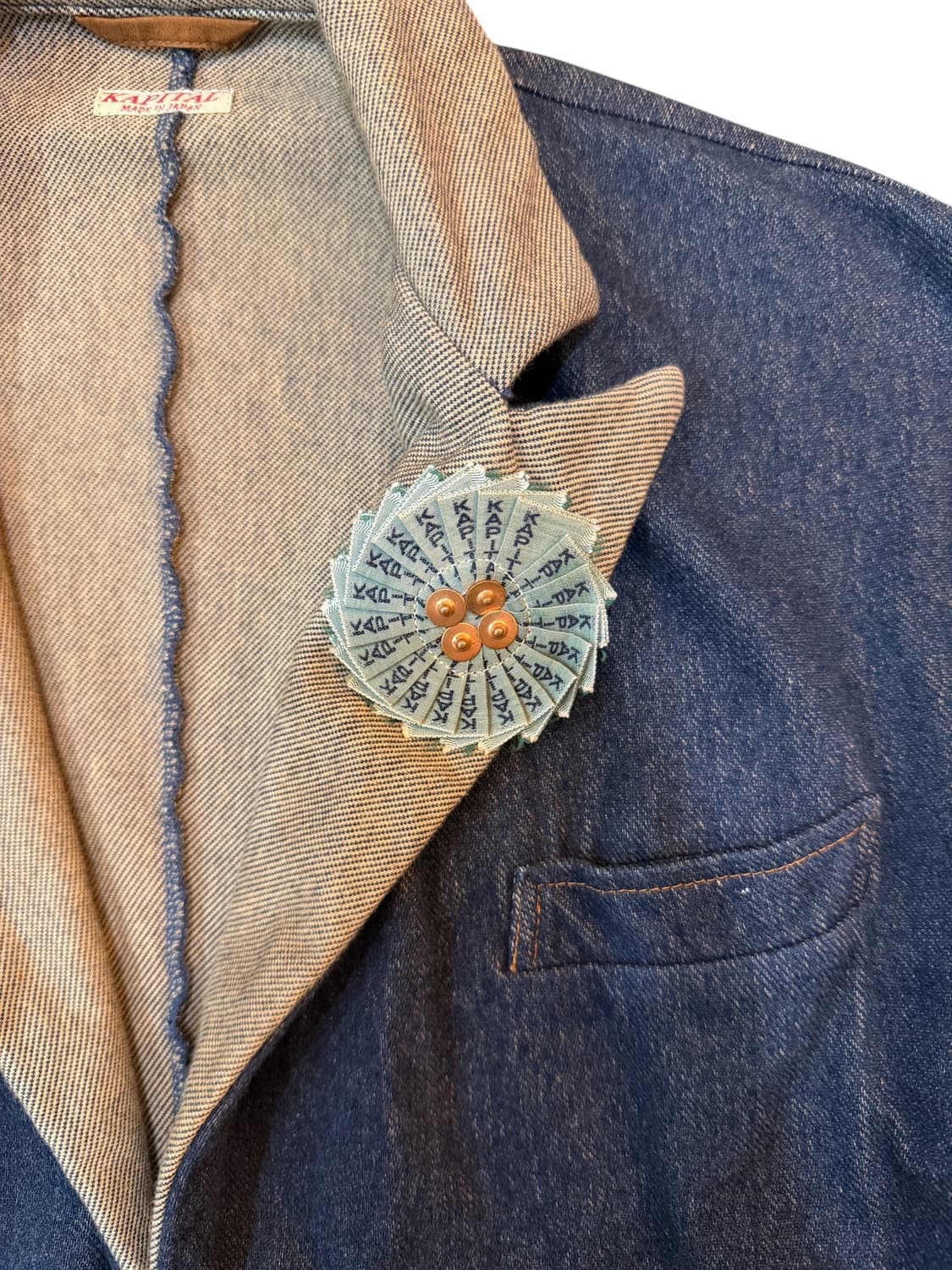 KAPITAL テーラードネイビーデニムブレザー 상품이미지4