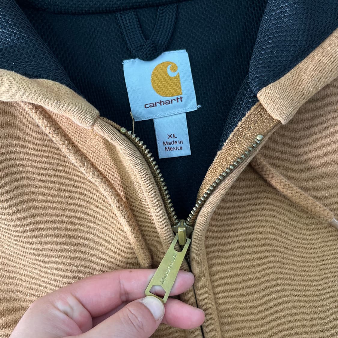 110 칼하트 써멀 베이지 후드집업 상품이미지2