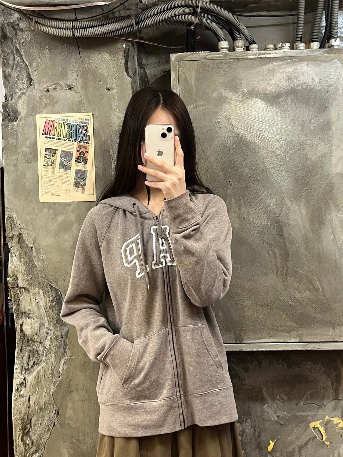 갭 후드집업 브라운 L #csz481 상품이미지2