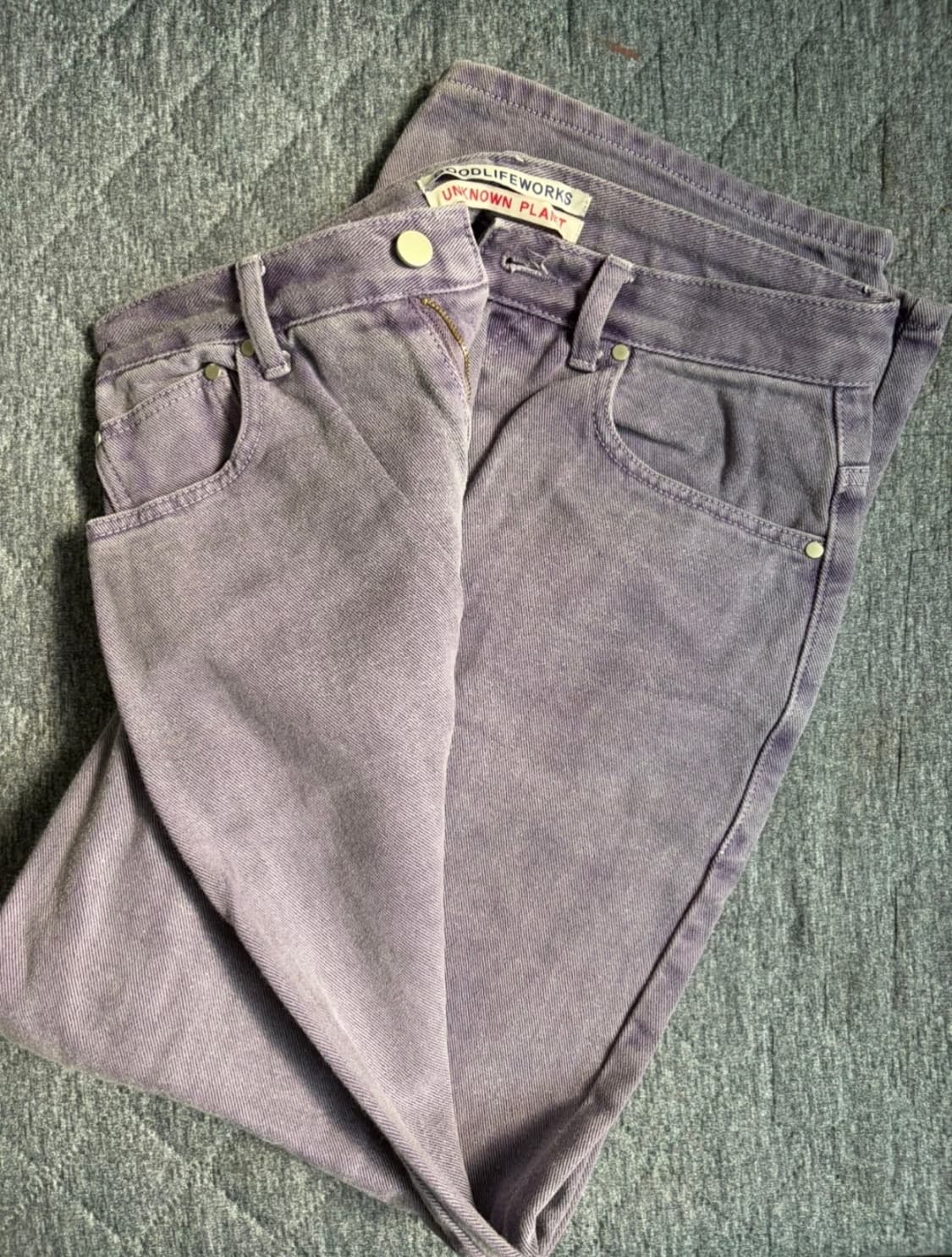 굿라이프웍스 퍼플 와이드 데님 팬츠 S 상품이미지1
