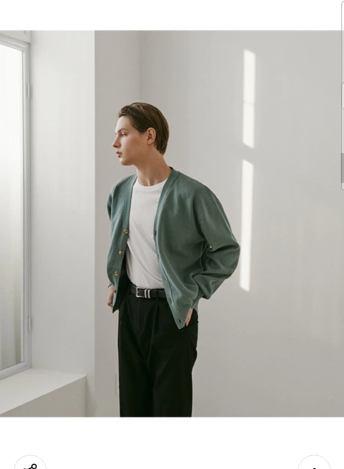 론트 가디건 그린 L 상품이미지2