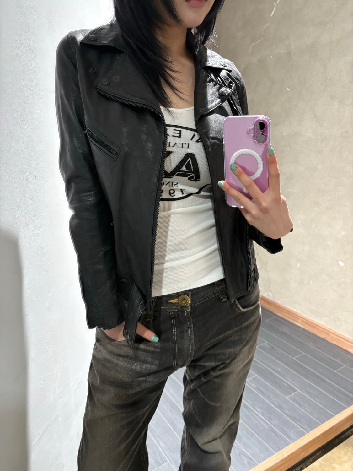 히스테릭 글래머 양가죽 라이더 자켓 상품이미지4