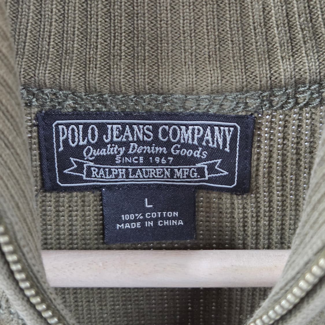 폴로진스 엘보우패치 코튼 니트집업 L 상품이미지3