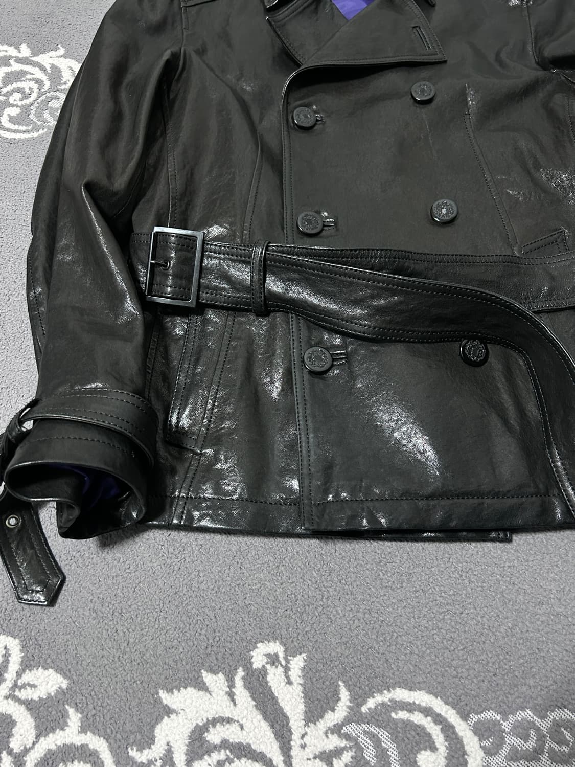 램스킨 레더 더블 코트 상품이미지6