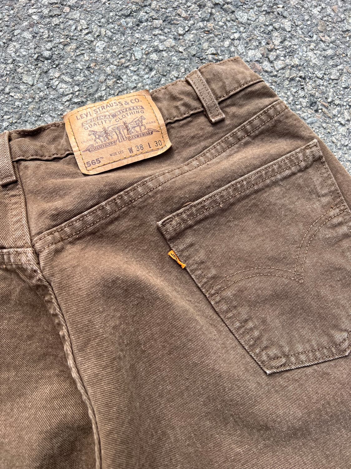 🇺🇸 90s 리바이스 565 루즈핏 와이드레그 브라운 38-30 상품이미지6