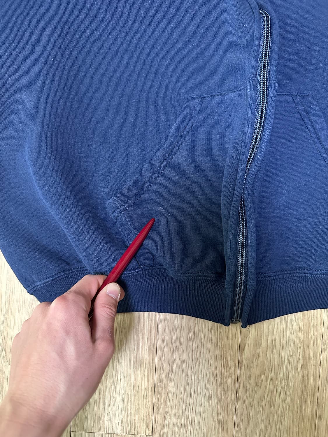90s 빈티지 러셀 후드집업 네이비 XL 상품이미지6