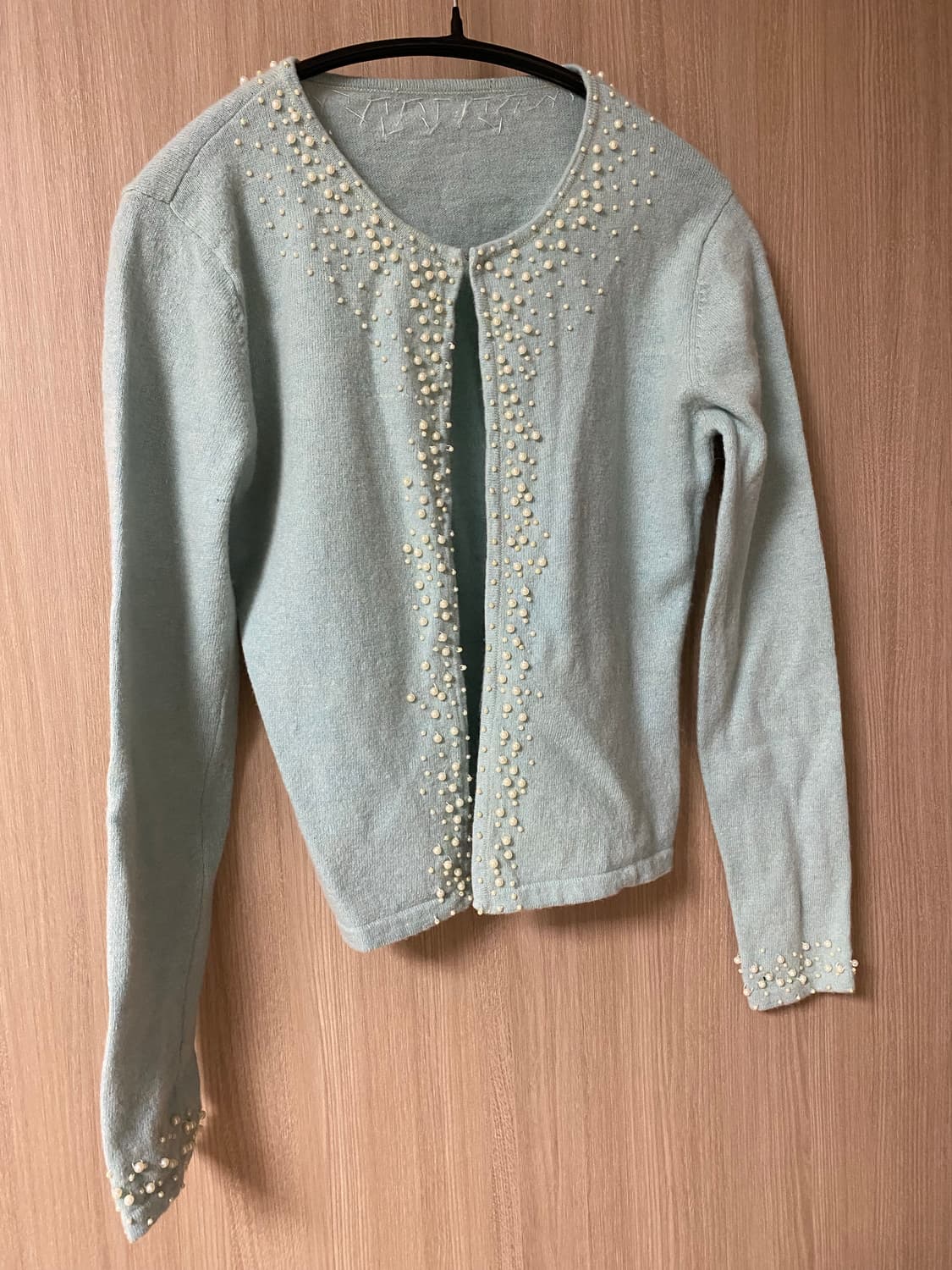 울 진주 앙고라 소라색 가디건 상품이미지1