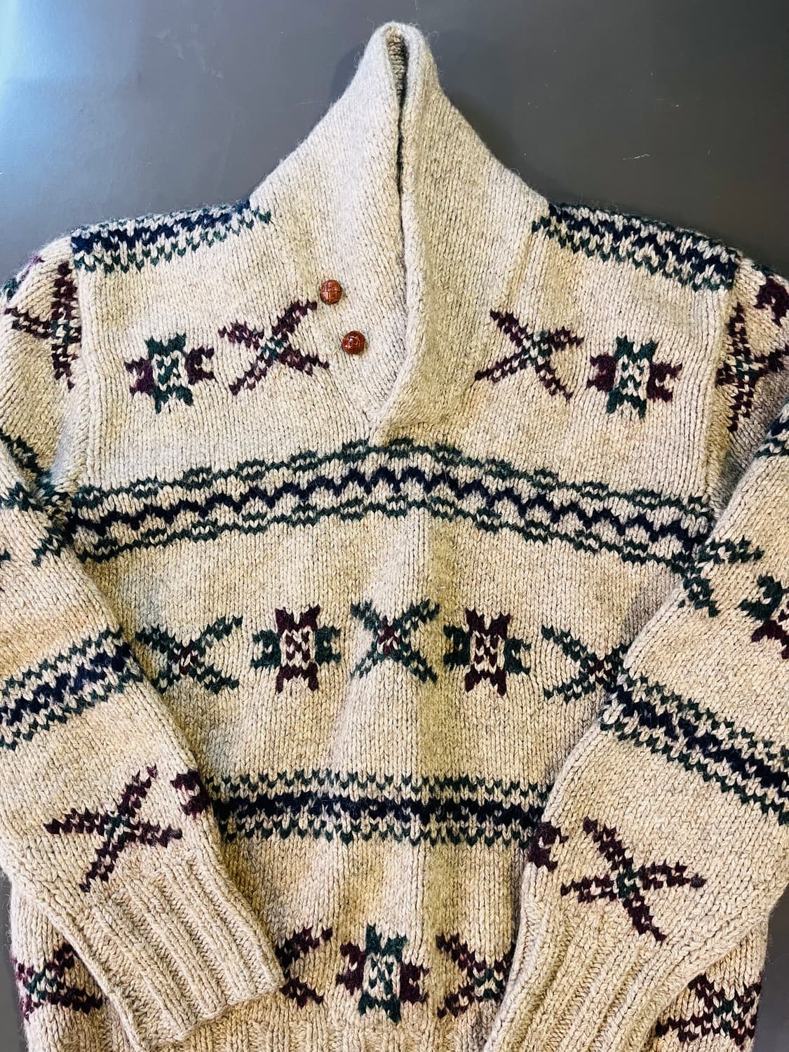 폴로 랄프로렌 핸드니트 숄카라 니트 (M) 상품이미지3