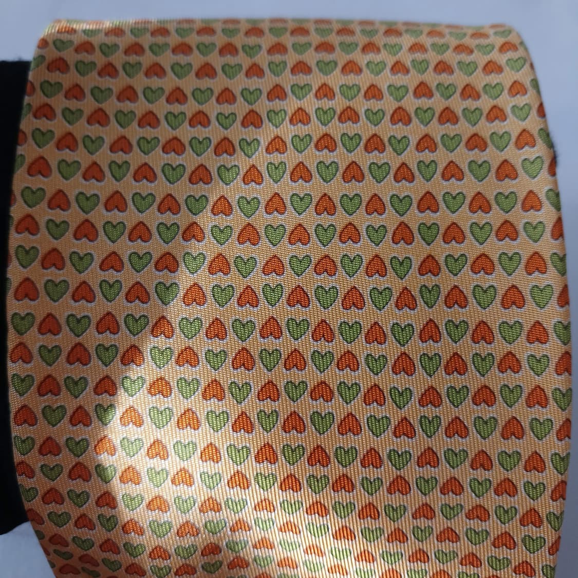 페라가모 실크 옐로 하트 패턴 넥타이 9.4cm A+등급 A19002
 상품이미지7