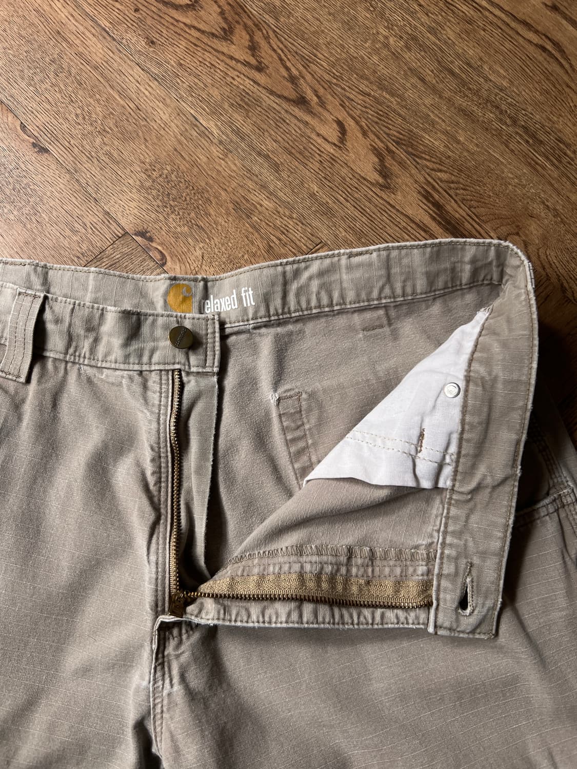 [36]칼하트 USA 데저트 탄 립스탑 더블니 워크 카고 팬츠 상품이미지3