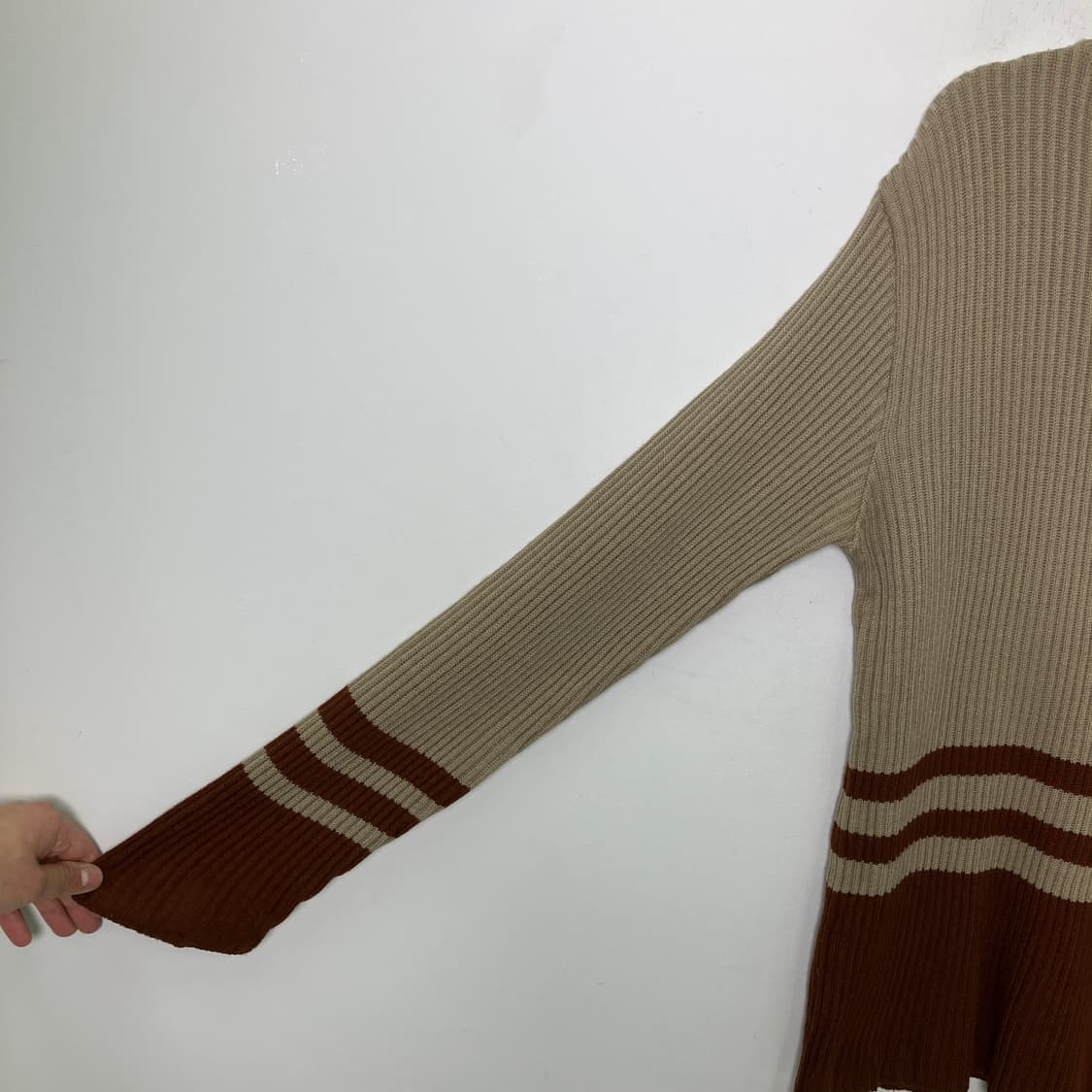 이세이미야케 하이 스포르팅 기어 베이지 골지 니트 스웨터 M 상품이미지6