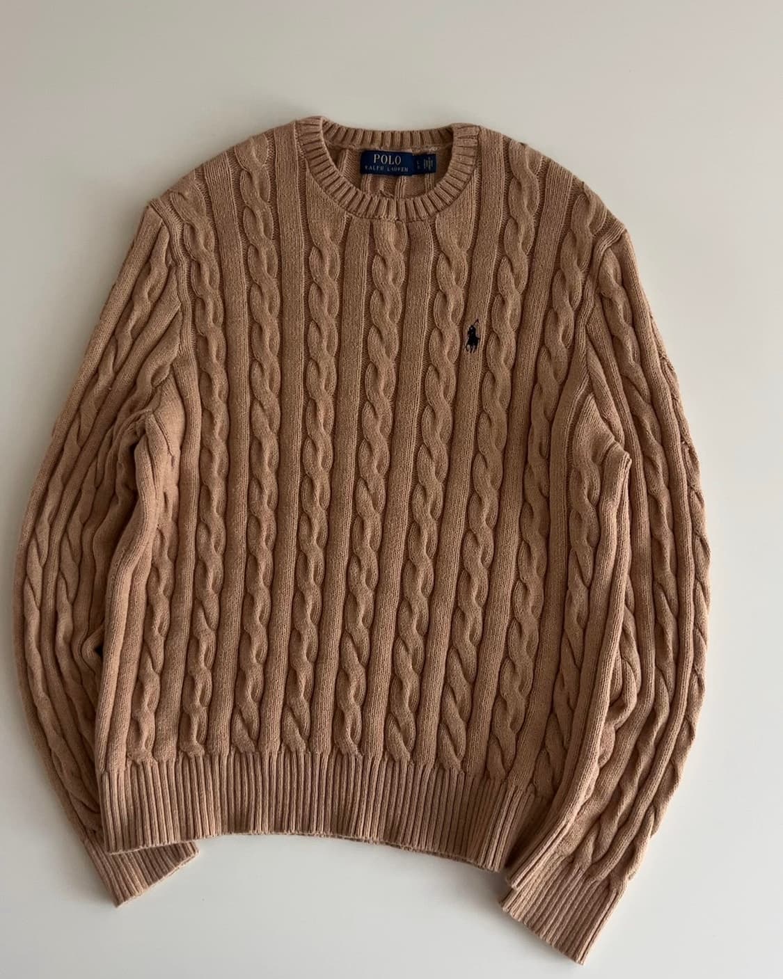 폴로 랄프로렌 베이지 케이블 니트 L 상품이미지2