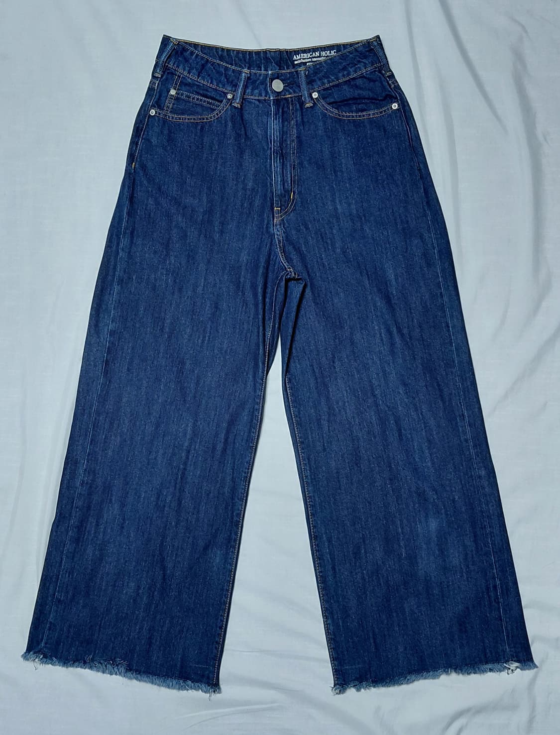 [L] 아메리칸 홀릭 와이드 생지 데님 (컷오프 포인트) 상품이미지2