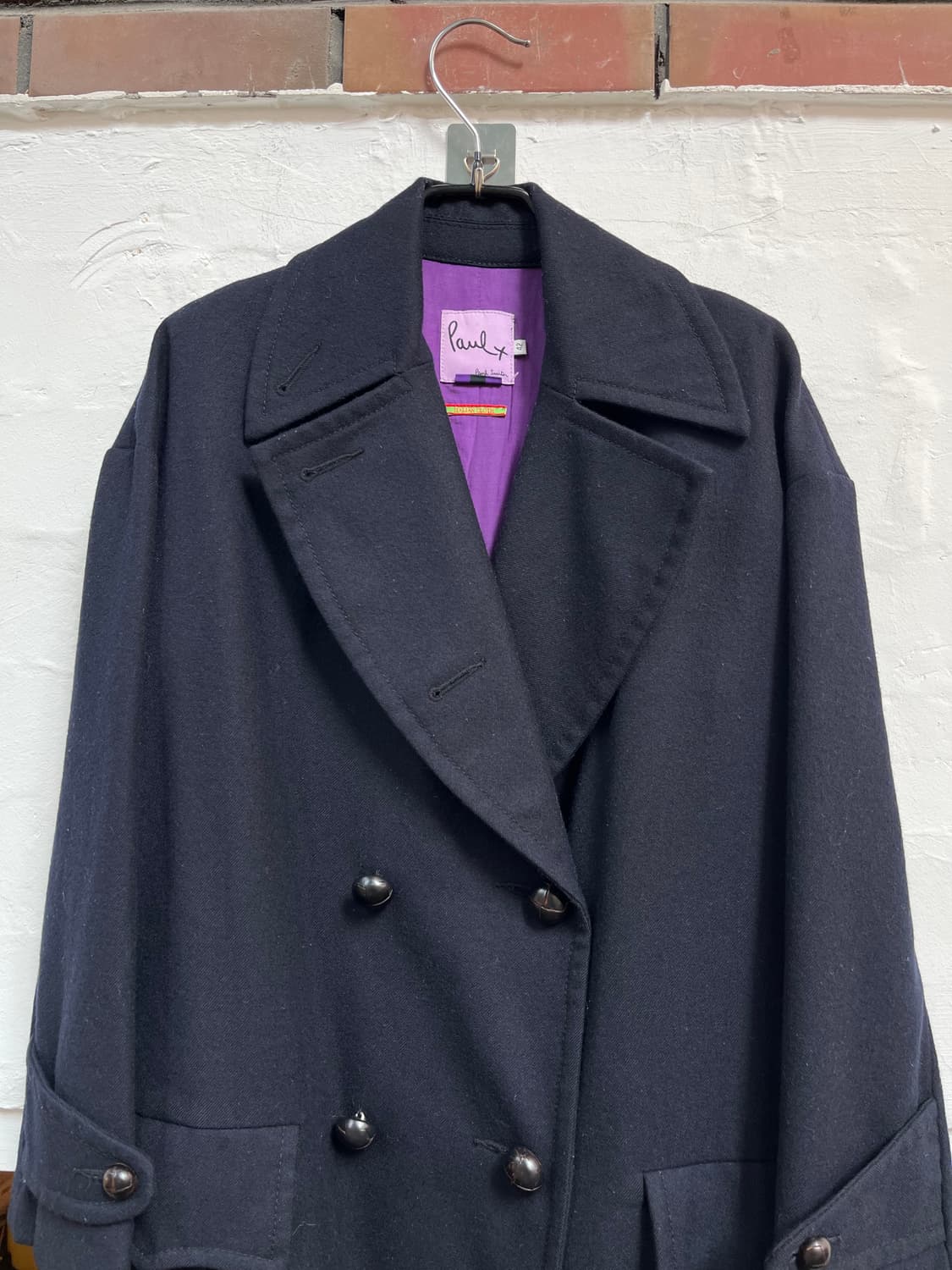 Paul Smith 네이비 더블 브레스티드 울 코트 42 상품이미지2