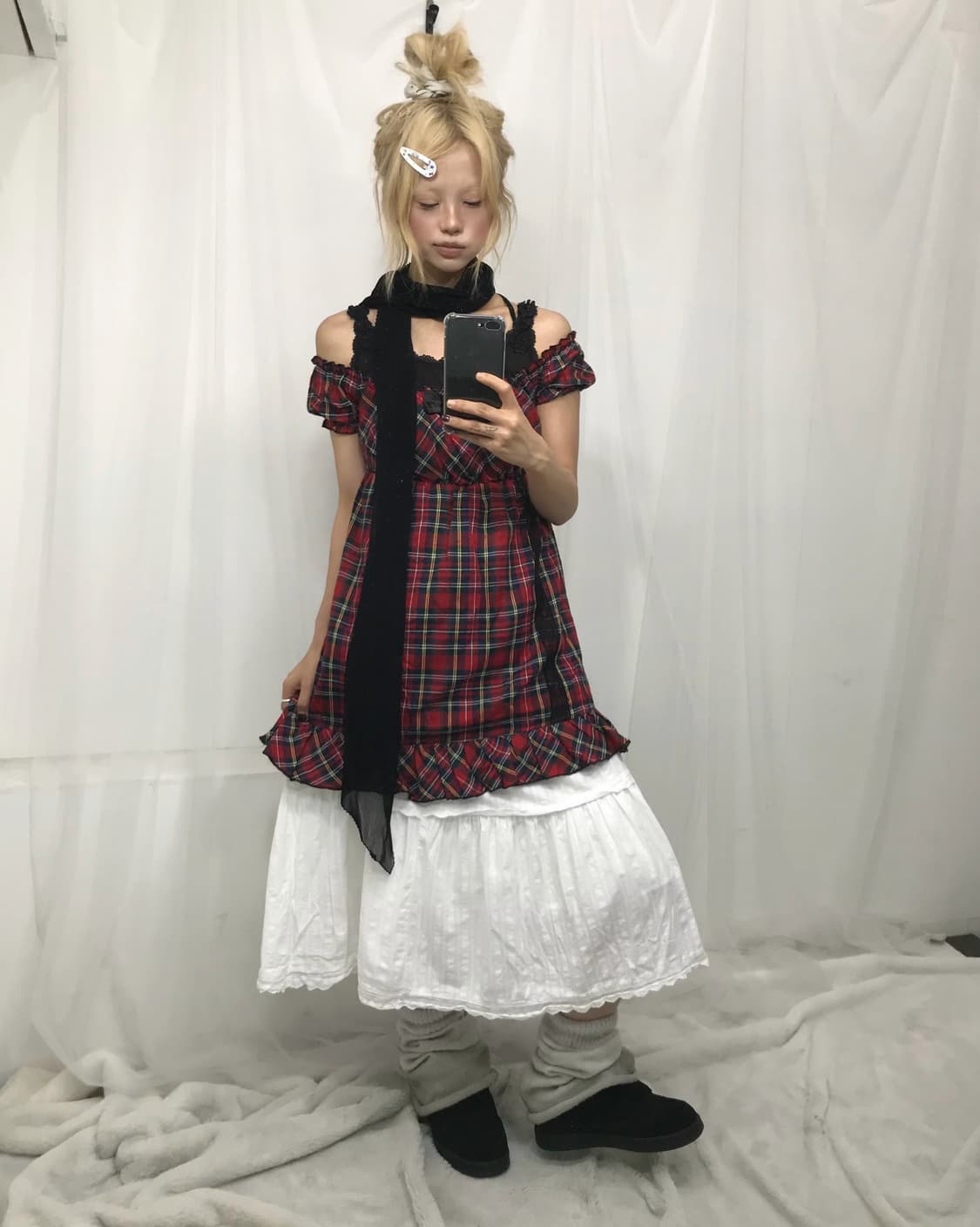 ✿ 레드체크 러블리 코디set ✿ 상품이미지1
