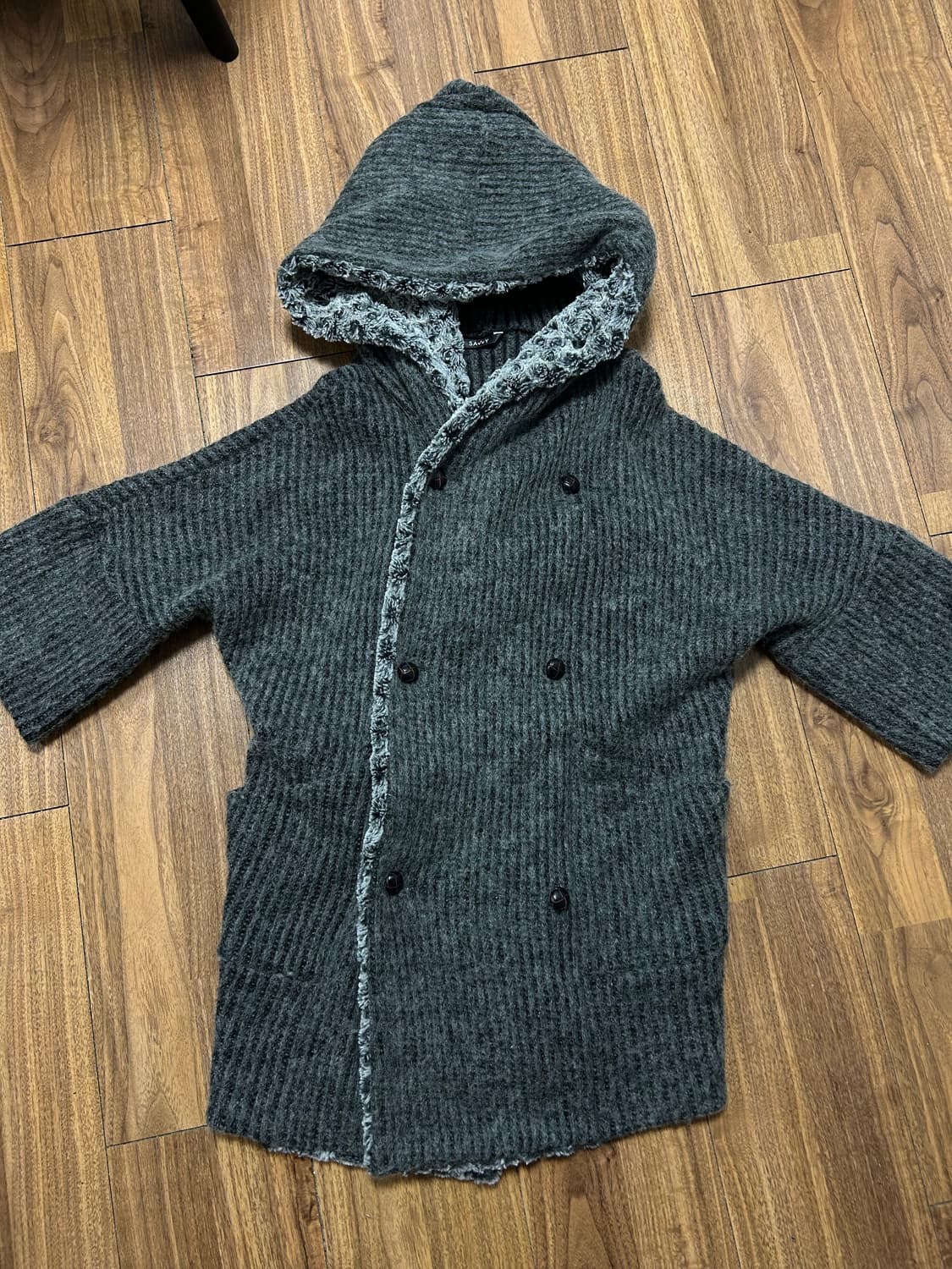 비대칭 사선 후드 자켓 상품이미지2