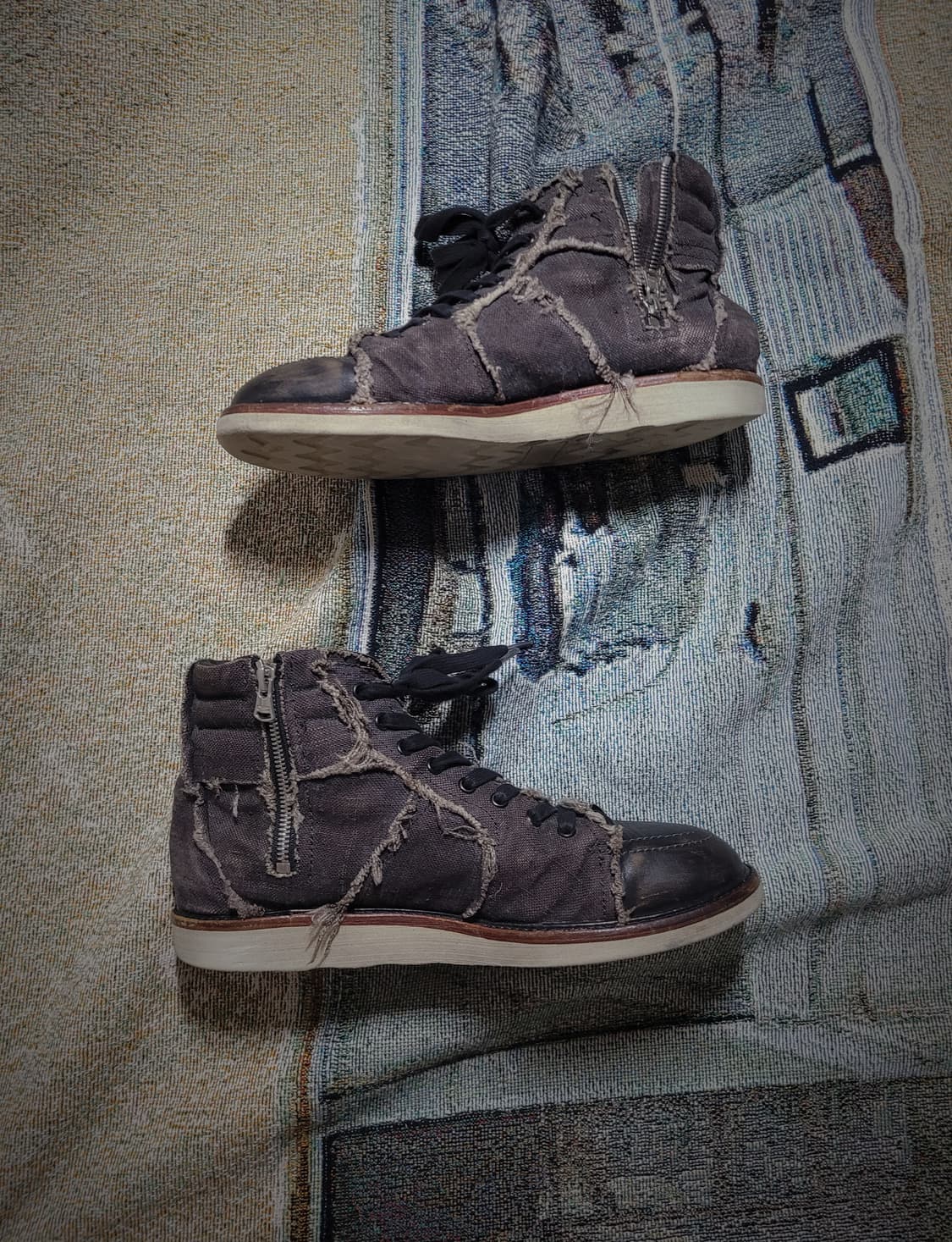 이사무 카타야마 백러쉬 데미지 레더 스니커즈 상품이미지5