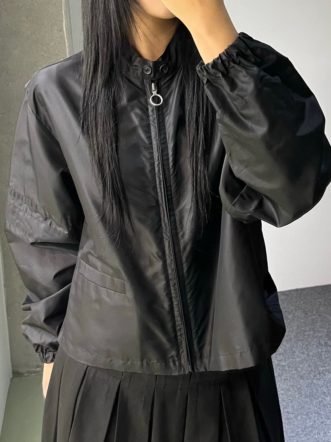 오라리 18f/w 실크 타프타 블루종 상품이미지2