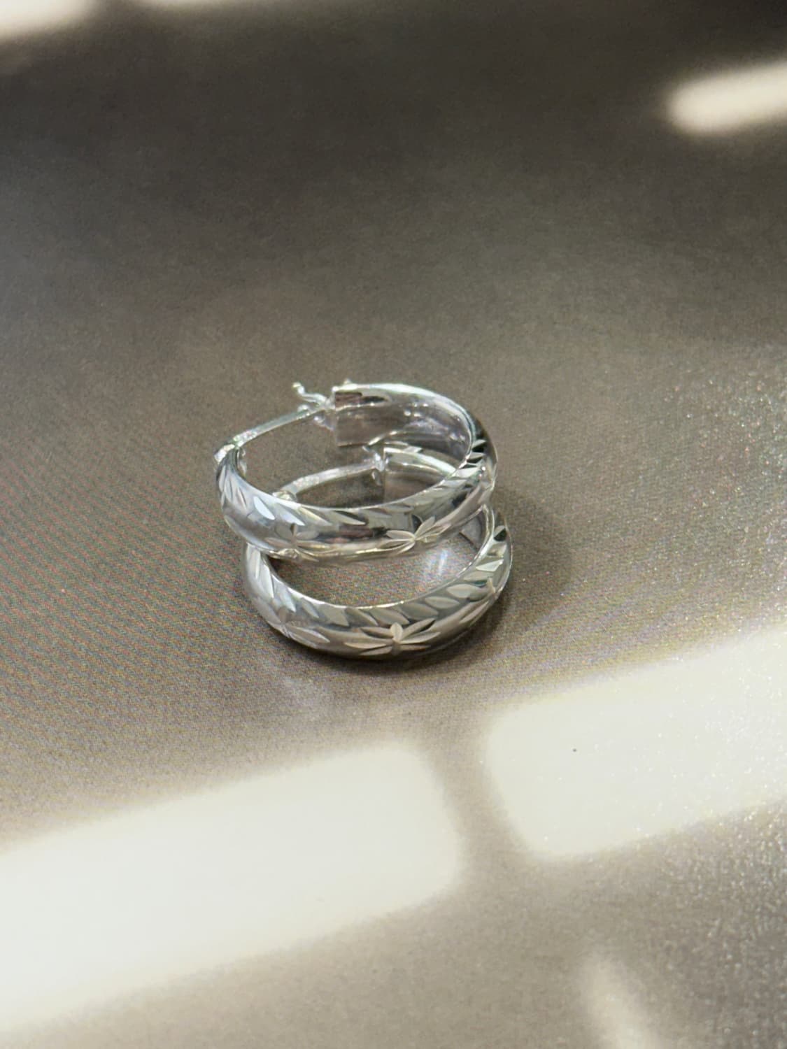 Shine Cut 925silver Hoop Earring✨ 상품이미지2