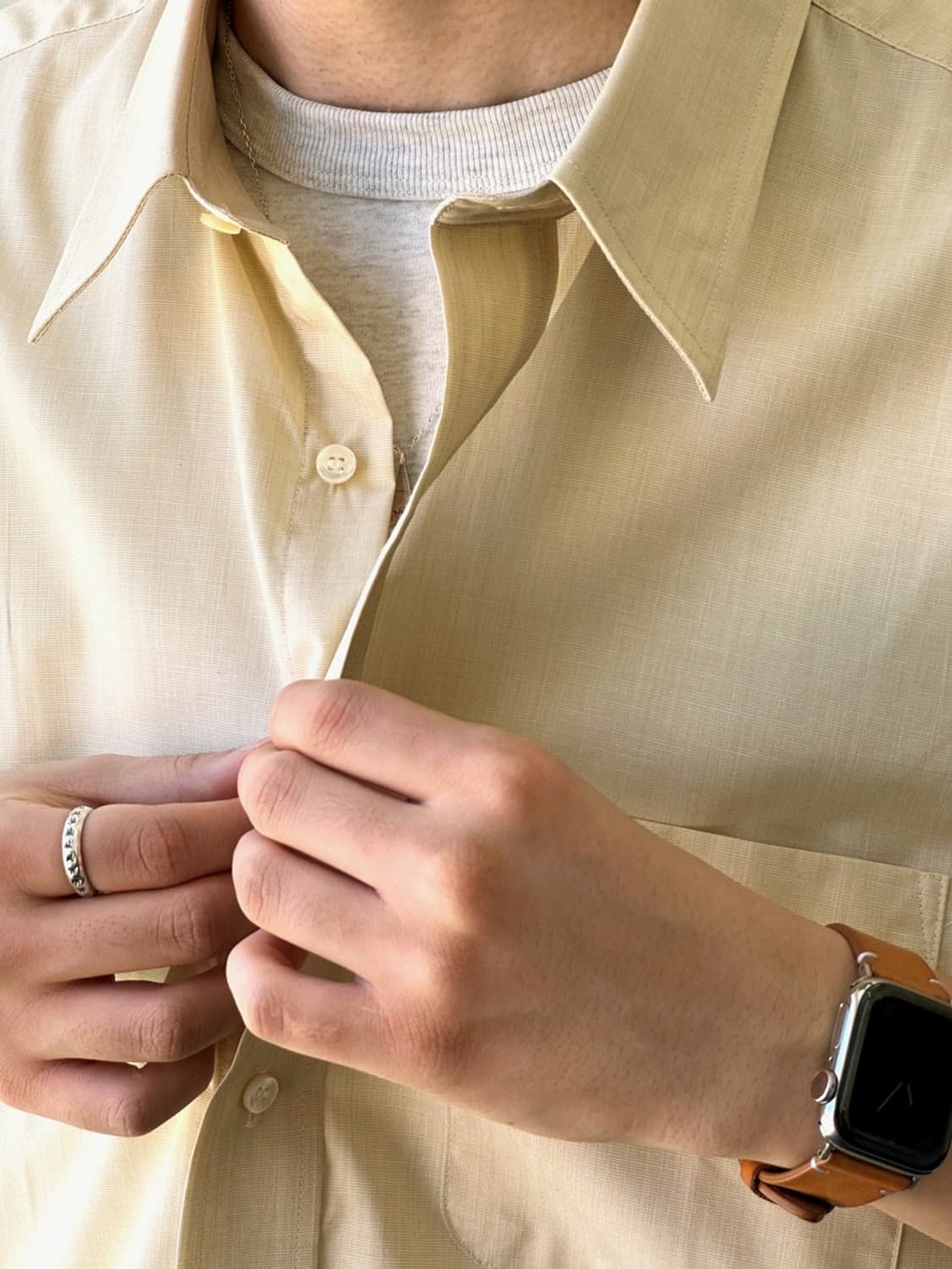 High gauge light cotton poly H/S shirt 상품이미지9