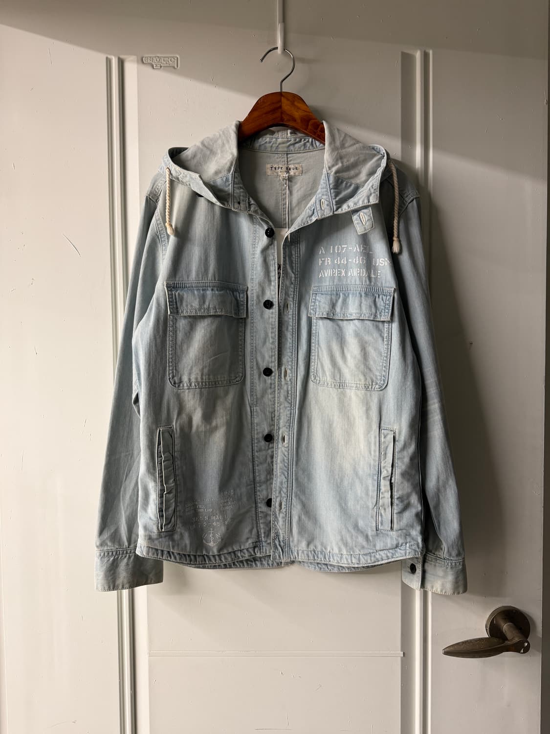 일본빈티지 아비렉스 데님 후드자켓 상품이미지3