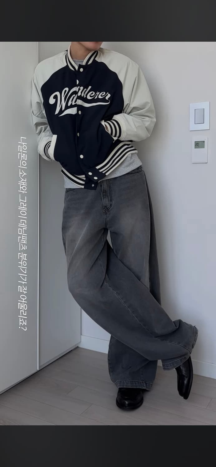 (XL) 데릭 추천 에잇세컨즈 레터링 베이스볼 자켓 판매 상품이미지1